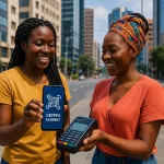 Paiement numérique avec smartphone et terminal en Afrique